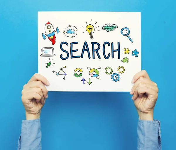 Arama metni beyaz poster