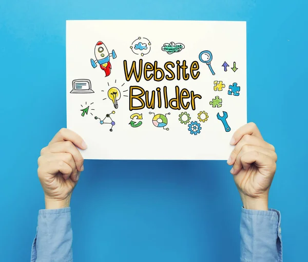 Web sitesi oluşturucu metin beyaz poster — Stok fotoğraf