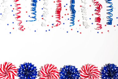 Beyaz bir arka plan üzerinde ABD tatil dekorasyon