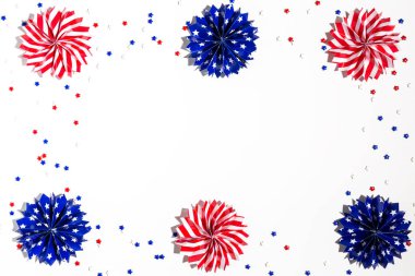 Beyaz bir arka plan üzerinde ABD tatil dekorasyon