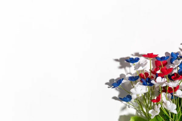 USA en blomsterdekorationer semester på en vit bakgrund — Stockfoto