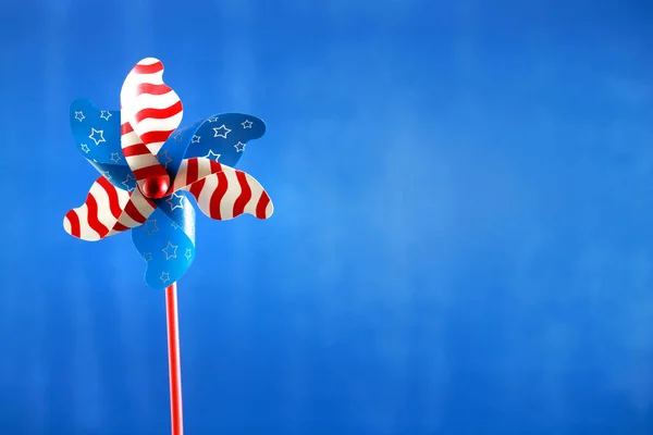 American holiday pinwheel on blue backdrop