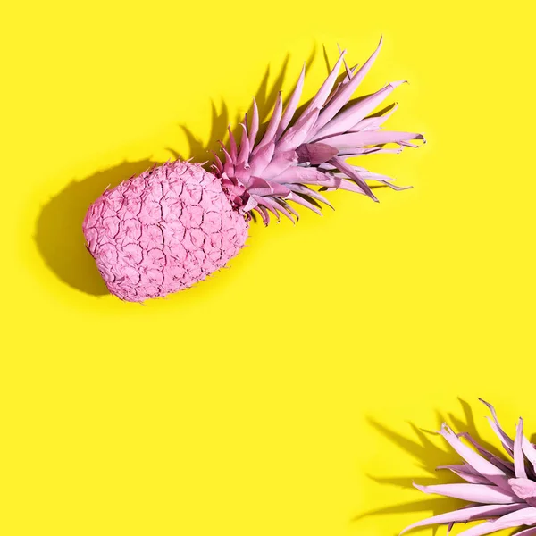 Pink painted pineapples — Stock Photo, Image