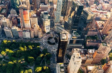 Havadan görünümü Ny City Central Park ve Columbus Circle