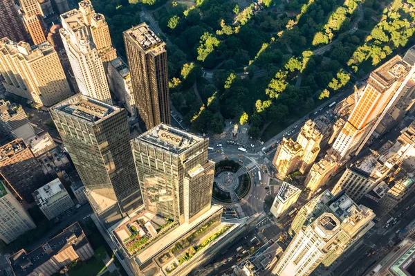 Vista aérea de Columbus Circle y Central Park en la ciudad de NY —  Fotos de Stock