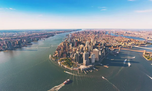 Vista aérea de Lower Manhattan New York City — Fotografia de Stock