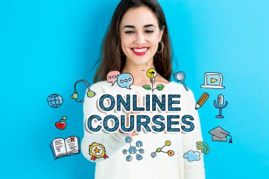 Online Kurslar metin genç kadınla