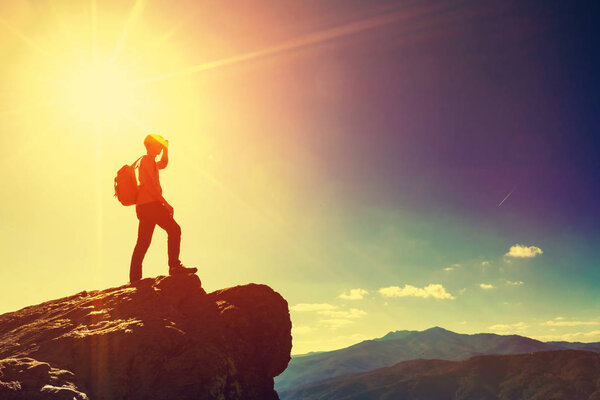  Man overlooking the mountains belo