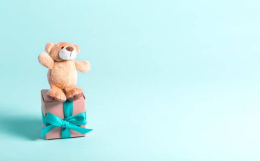 Oyuncak ayı ve hediye kutusu. 