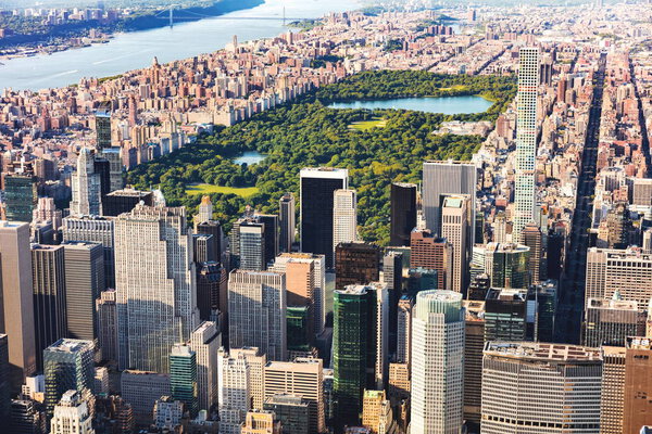 Aerial view of Manhattan, NY and Central Park