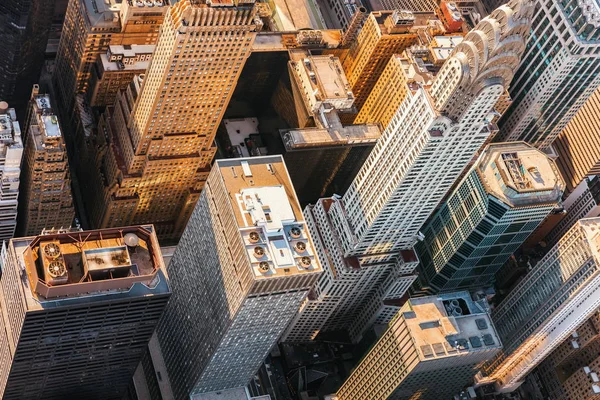 Vista aérea de Manhattan, NY con el edificio Chrysler — Foto de Stock
