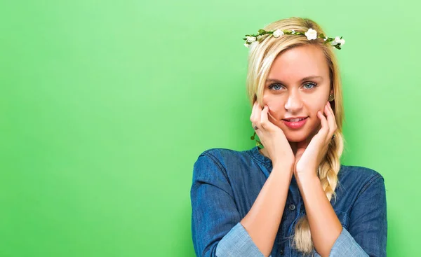 Feliz joven mujer — Foto de Stock