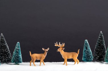 Ren geyiği ile Noel tatil teması