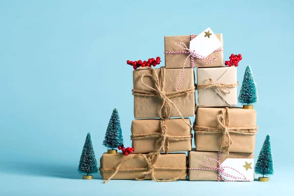 Samling av jul nuvarande lådor — Stockfoto