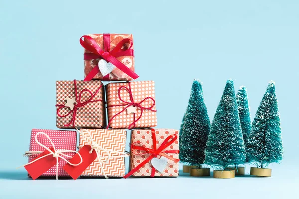 Collezione di scatole regalo di Natale — Foto Stock