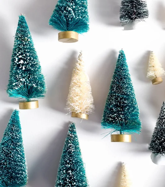Kleine kerstbomen van bovenaf — Stockfoto