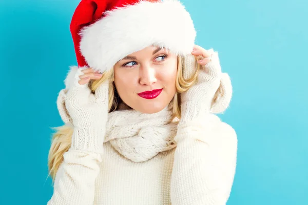 Feliz joven con sombrero de Santa — Foto de Stock