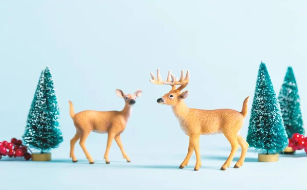 Ren geyiği ile Noel tatil teması — Stok fotoğraf