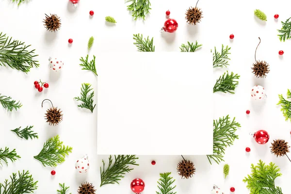 Collection of Christmas plants top view — Stock Photo, Image