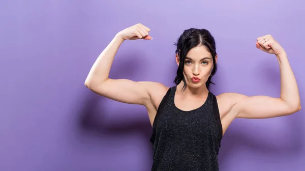 Powerful young fit woman — Stock Photo, Image