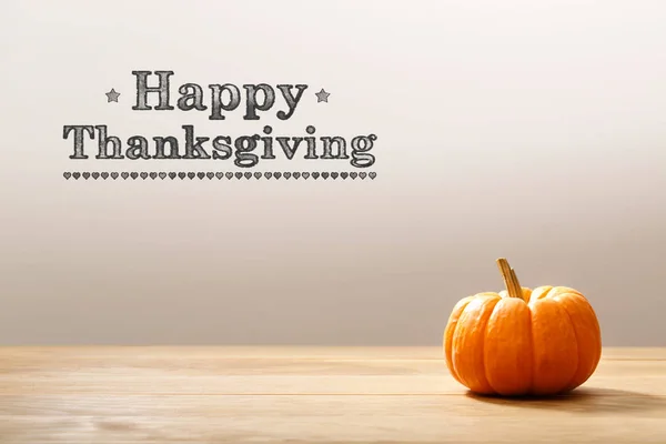 Thanksgiving message with orange pumpkin — Stock Photo, Image