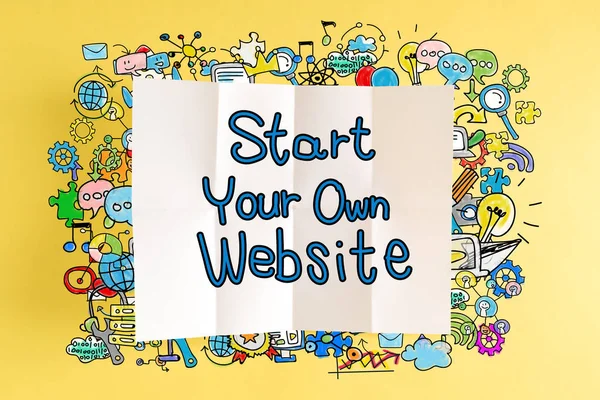 Commencez votre propre texte de site Web avec des illustrations colorées — Photo