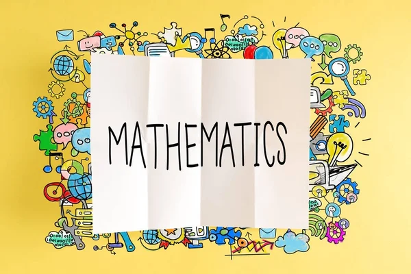 Texto de matemática com ilustrações coloridas — Fotografia de Stock