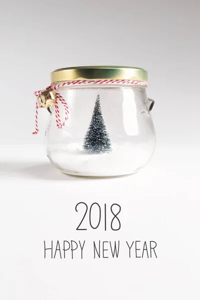 クリスマス ツリーと 2018年新年メッセージ — ストック写真