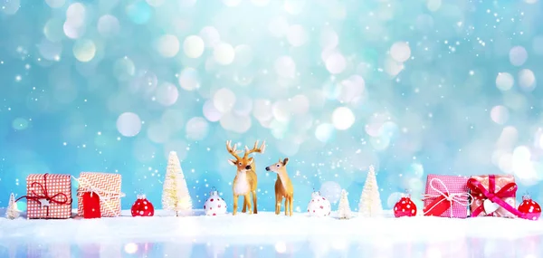 Tema navideño con renos —  Fotos de Stock