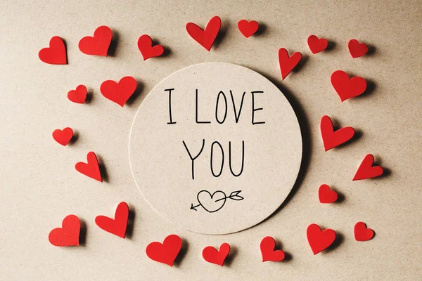 Te amo mensaje con corazones pequeños — Foto de Stock
