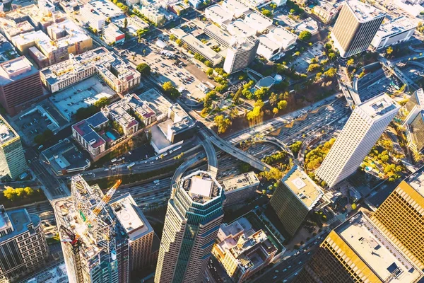 Vista aérea de un centro de Los Ángeles — Foto de Stock