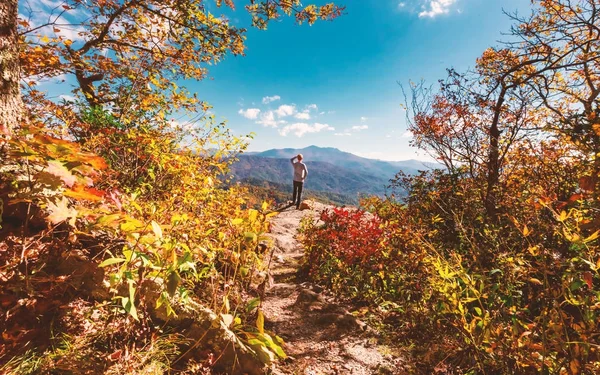 Bir uçurumun kenarında bir adam