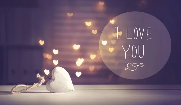 I Love You message with a white heart — Stock Photo, Image