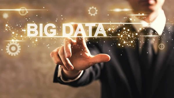 Texto Big Data com empresário — Fotografia de Stock