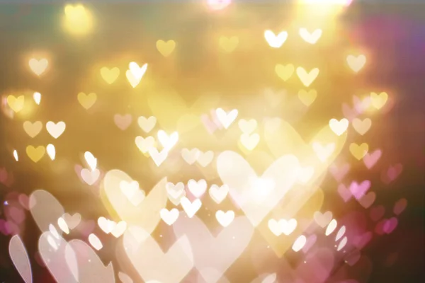 Vacker glänsande hjärtan och abstrakt lampor — Stockfoto