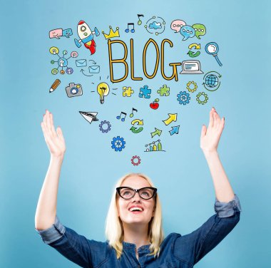 Genç kadın ile blog