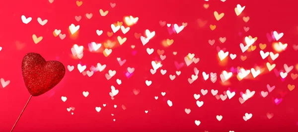 Valentines day motywy z dekoracją w kształcie serca — Zdjęcie stockowe