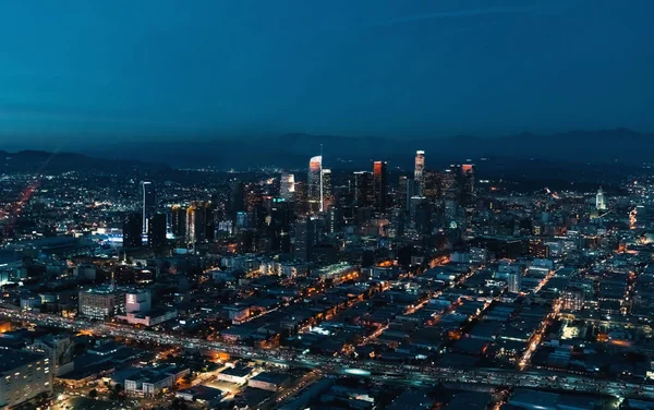 Letecký pohled na centrum Los Angeles — Stock fotografie