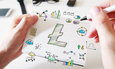 Litecoin ile el ve defter mans