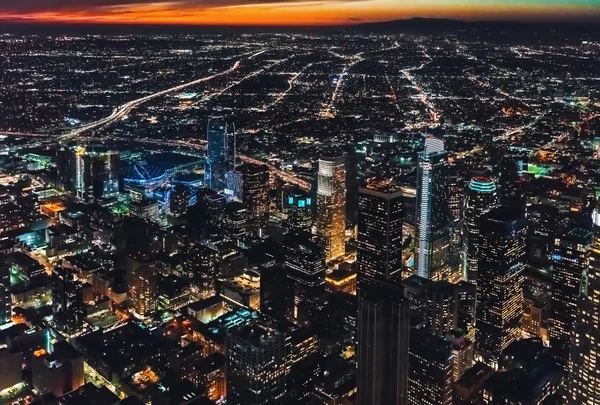 Vista aérea do centro de Los Angeles — Fotografia de Stock