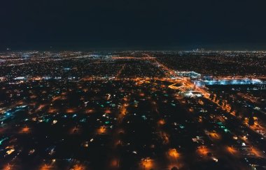 Los Angeles büyük bir otoyol havadan görünümü
