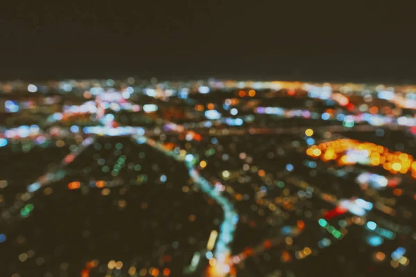 Veduta aerea sfocata di una massiccia autostrada a Los Angeles — Foto Stock