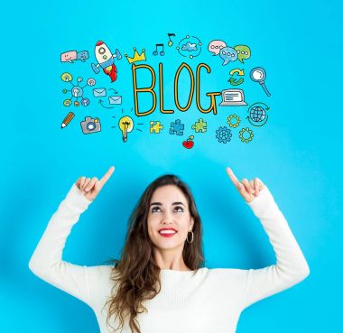 Genç kadınla yukarı seyir blog