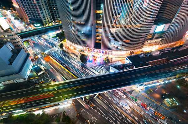 Aerial view of Ginza, Tokyo, Japan