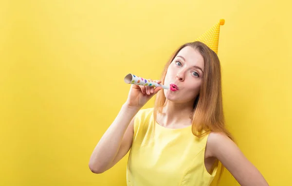 Young woman with party theme