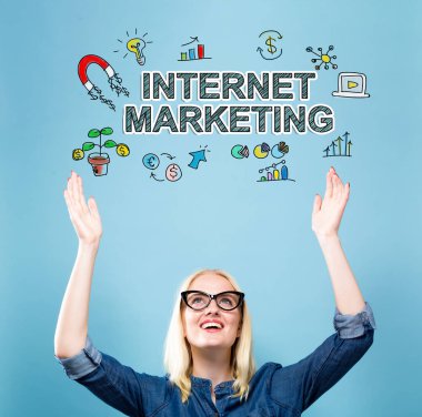 Internet pazarlama genç kadınla