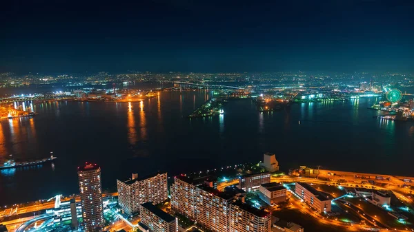 Aerial view of the Osaka Bay harbor area — Stock Photo, Image