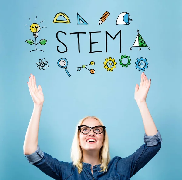 STEM com mulher jovem — Fotografia de Stock