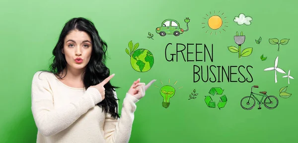 Green Business avec jeune femme — Photo