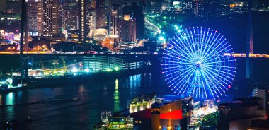 Osaka Bay harbor çevrenin havadan görünümü